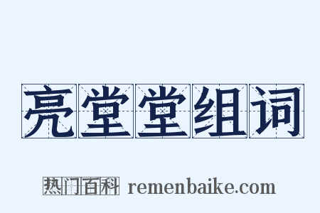 亮堂堂组词是什么意思的图片